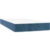 vidaXL Materasso a molle insacchettate blu scuro 100x200x20 cm in velluto