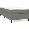 vidaXL Letto a molle con materasso grigio scuro 90x190 cm in tessuto