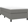 vidaXL Letto a molle con materasso grigio scuro 80x200 cm in tessuto