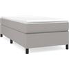 vidaXL Letto a molle con materasso grigio chiaro 90x200 cm in tessuto