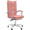 vidaXL Sedia da ufficio VidaXL con funzione reclinabile in Pelle finta rosa