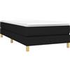 vidaXL Letto a molle con materasso nero 80x200 cm in tessuto