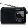 Lenco Radio FM DAB+ portatile con Bluetooth, display da 2,4", nero