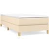 vidaXL Letto a molle con materasso crema 80x200 cm in tessuto