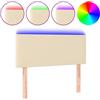 vidaXL Testiera LED Crema 80x5x78/88 cm Tessuto