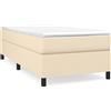 vidaXL Letto a molle con materasso crema 80x200 cm in tessuto