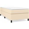 vidaXL Letto a molle con materasso crema 90x190 cm in tessuto