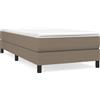 vidaXL Letto a molle con materasso Taupe 80x200 cm in tessuto