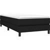 vidaXL Letto a molle con materasso nero 80x200 cm in tessuto