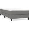 vidaXL Letto a molle con materasso grigio scuro 80x200 cm in tessuto