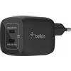 Belkin Caricatore di rete Belkin 2xUSB-C 45W PD 3.0, PPS, nero WCH011vfBK