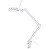 Goobay 60364 Lampada d'ingrandimento a LED a clip, 10 W 800 lm, luminosità e colore della luce regolabili, lente di vetro da 127 mm, ingrandimento 1,75x, 3 diottrie