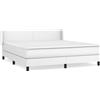 vidaXL Letto a molle con materasso bianco 160x200 cm in Pelle finta