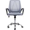 Mendler Sedia da ufficio HWC-L44, sedia da scrivania per computer, schienale ergonomico, rivestimento in rete in tessuto/tessuto ~ grigio