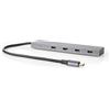 Nedis USB-hubb | 1x USB-C™ 3.2 Gen 2 Maschio | USB-C™ 3.2 Gen 2 Femmina con PD 3.0 / 3x USB-C™ 3.2 Gen 2 Femmina | 4 porte | USB 3.2 Gen 2 | USB ström | 10 Gbps