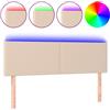 vidaXL Testiera LED marrone cappuccino 144x5x78/88 cm Pelle finta