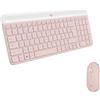 Logitech Slim Wireless Combo MK470 - Set tastiera e mouse - senza fili - 2,4 GHz - AZERTY - francese - rosé