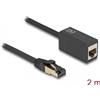 Delock - Cavo di prolunga di rete - da RJ-45 (M) a RJ-45 (W) - 2 m - 6 mm - S/FTP - CAT 8.1 - senza alogeni - nero