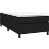 vidaXL Letto a molle con materasso nero 80x200 cm in tessuto