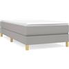 vidaXL Letto a molle con materasso grigio chiaro 80x200 cm in tessuto
