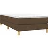 vidaXL Letto a molle con materasso marrone scuro 80x200 cm in tessuto