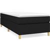 vidaXL Letto a molle con materasso nero 80x200 cm in tessuto