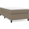 vidaXL Letto a molle con materasso Taupe 80x200 cm in tessuto