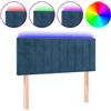 vidaXL Testiera LED blu scuro 90x5x78/88 cm velluto