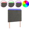 vidaXL Testiera LED grigio scuro 80x5x118/128 cm velluto