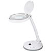 Goobay 60363 Lampada di ingrandimento a stativo a LED, 6 W 80-450 lm, dimmerabile, lente di vetro da 100 mm, ingrandimento 1,75x, 3 diottrie