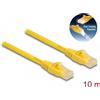 Delock - Cavo patch - da RJ-45 (M) a RJ-45 (M) - 10 m - 6,1 mm - UTP - CAT 6a - senza alogeni, tracciamento rapido - Giallo