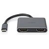 Nedis Adattatore USB multiporta Nedis - 2-in-1 - USB 3.2 Gen 1 - USB-C maschio - 2x HDMI - 0,10 m - Rotondo - Nichelato - PVC - Nero - Copertura