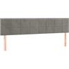 vidaXL Testiere 2 pz. Velluto grigio chiaro 100x5x78/88 cm