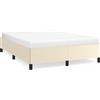 vidaXL Struttura letto crema 140x190 cm in Pelle finta
