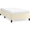 vidaXL Struttura letto crema 90x190 cm in Pelle finta