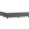 vidaXL Struttura letto a molle insacchettate grigio 200x200 cm in Pelle finta