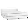 vidaXL Letto a molle con materasso bianco 160x200 cm in Pelle finta