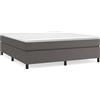 vidaXL Struttura letto grigia 160x200 cm in ecopelle