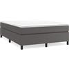 vidaXL Giroletto grigio 140x190 cm in Pelle finta