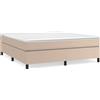 vidaXL Struttura letto a molle insacchettate cappuccino-marrone 160x200 cm in Pelle finta
