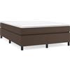 vidaXL Struttura letto marrone 140x190 cm in Pelle finta