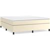 vidaXL Struttura letto a molle insacchettate crema 180x200 cm in Pelle finta