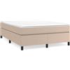 vidaXL Struttura letto a molle insacchettate cappuccino-marrone 140x200 cm in Pelle finta