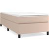 vidaXL Struttura letto a molle insacchettate cappuccino-marrone 90x200 cm in Pelle finta