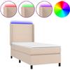 vidaXL Letto a molle con materasso e LED cappuccino-marrone 100x200cm