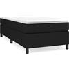 vidaXL Letto a molle con materasso nero 90x190 cm in tessuto