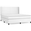 vidaXL Letto a molle con materasso bianco 160x200 cm in Pelle finta