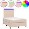 vidaXL Letto boxspring con materasso e LED marrone cappuccino 120x200 cm