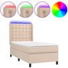 vidaXL Letto a molle con materasso e LED cappuccino-marrone 100x200cm