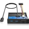 GRAUGEAR Multi Frontblende 4-Fach USB-HUB, 2x USB-C,2x USB-A retail